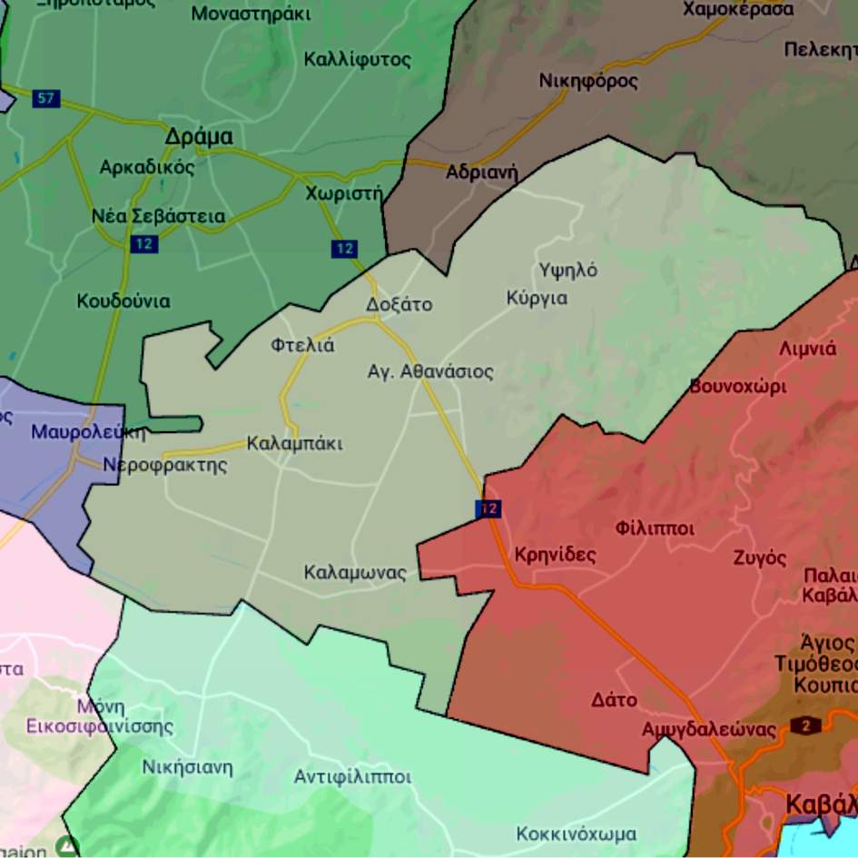 Δήμος Δοξάτου στην Περιφερειακή ενότητα Δράμας